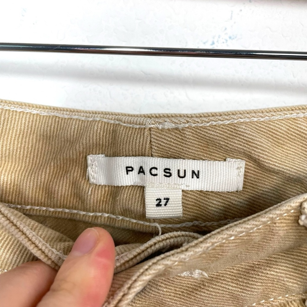PacSun Women's Straight Leg Jeans - Light Tan - Picture 9 of 14